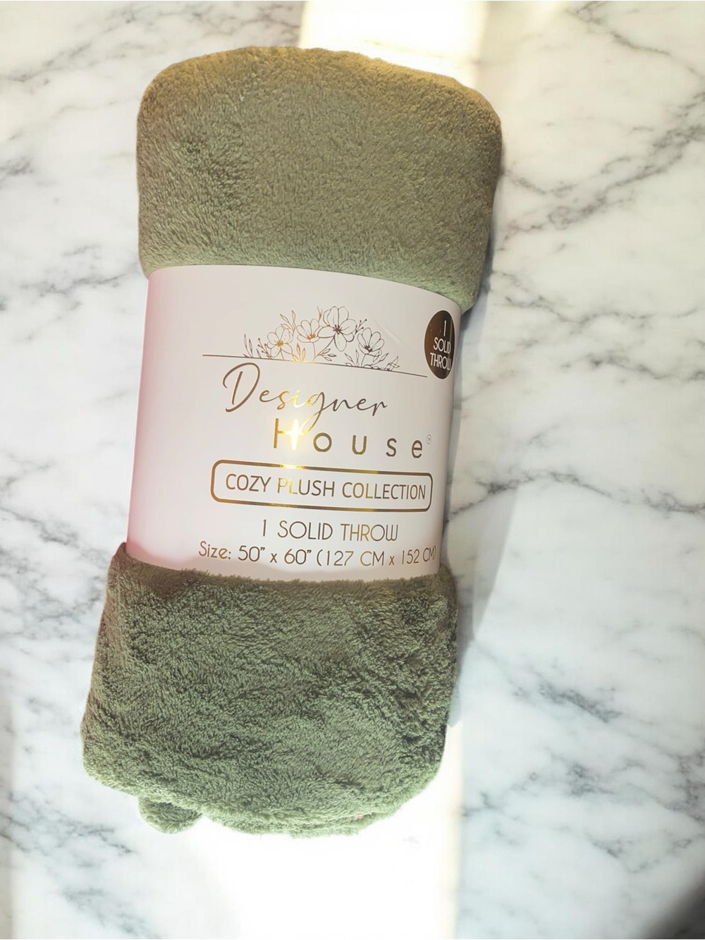 Solid Cozy Plush Throw Blanket - Olive Green